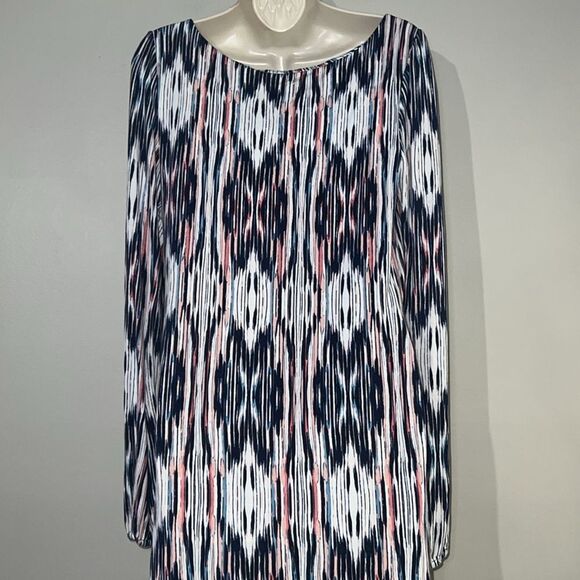 Tart Ikat Print Long Sleeve Dress Size Medium - Picture 7 of 8
